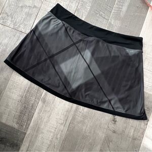 Nike Black Gray  Dri Fit Print Lined Flat Front Tennis Skirt L